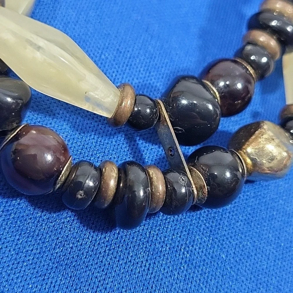 Beaded Bracelet‎ Stretch Slip-On Double Strand Dark Academia